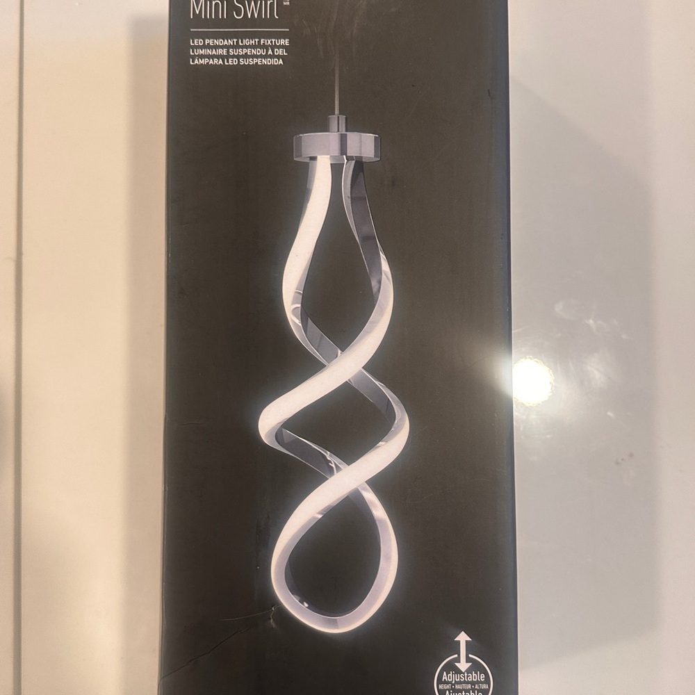 NEW Artika Swirl 13-Watt Light Chrome Integrated LED Mini Pendant Light Fixture - Picture 4 of 16